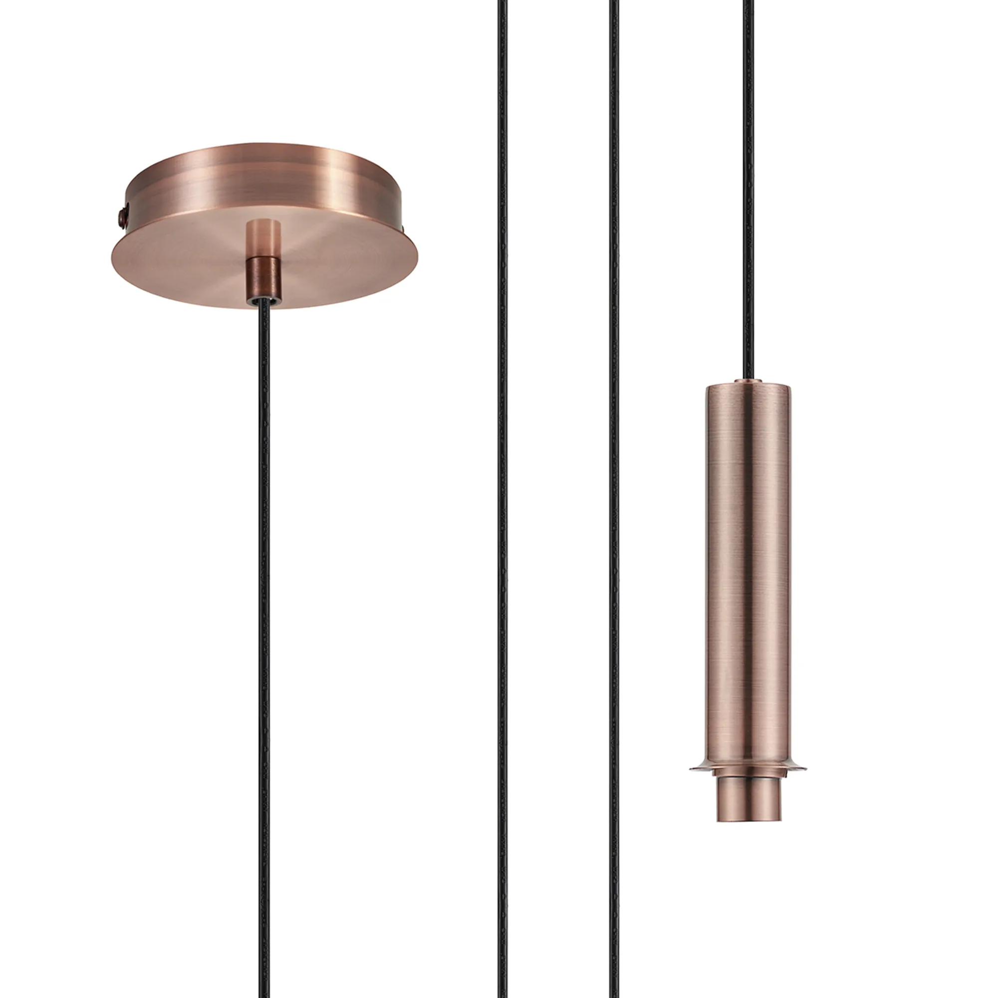 D1052AC  Wick 5m Single Pendant (FRAME ONLY), 1 x G9, Antique Copper